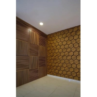 Pannello acustico da parete, ESAGONO ROVERE WOTAN, 790x646 mm