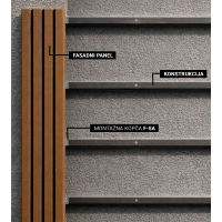 Pannello di facciata WPC TEAK/NERO, venatura effetto legno 2K26, 219x2900 mm, bicolore (0,63 m²)