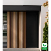 Pannello di facciata WPC TEAK/NERO, venatura effetto legno 2K26, 219x2900 mm, bicolore (0,63 m²)