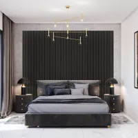 3D decorative slats, wooden strips for walls, ceiling, or partition wall (28x37 mm) (FLAGSTAFF OAK)