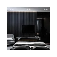 3D decorative slats, wooden strips for walls, ceiling, or partition wall (28x37 mm) (FLAGSTAFF OAK)