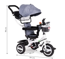Triciclo per bambini EcoToys, 3 in 1, grigio