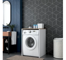 Mobile per lavatrice, bianco e rovere, KD103