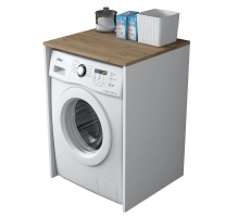 Mobile per lavatrice, bianco e rovere, KD103