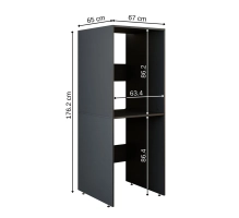 Cabinet for washer and dryer ECO, black, 176x67x65 cm
