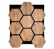 Pannello acustico da parete, ESAGONO ROVERE WOTAN, 790x646 mm