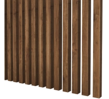 Listelli decorativi 3D, listelli in legno per pareti, soffitti o pareti divisorie (28x37 mm) (noce chiaro)