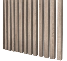 Listelli decorativi 3D, listelli in legno per pareti, soffitti o pareti divisorie (28x37 mm) (rovere sonoma)