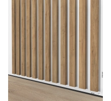 Listelli decorativi 3D per pareti e soffitto, listello in legno (ROVERE CHIARO), 16x28mm