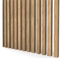 Listelli decorativi 3D, listelli in legno per pareti, soffitti o pareti divisorie (28x37 cm) (ROVERE CHIARO)