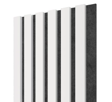 Pannelli Acustici in Legno Fonoassorbenti, bianco opaco, 28x275cm (0.77 m²)