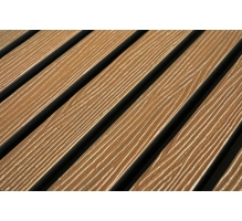 WPC fasadni panel TEAK/ČRNA, 219x2900 mm, valovita tekstura, half co-extrusion (0,63 m²)
