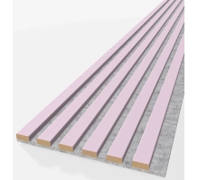 Pannelli acustici in legno, rosa chiaro, 28x275cm (0.77 m²)