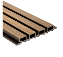 WPC fasadni panel TEAK/ČRNA, 219x2900 mm, valovita tekstura, half co-extrusion (0,63 m²)