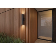 WPC fasadni panel TEAK/ČRNA, 219x2900 mm, valovita tekstura, half co-extrusion (0,63 m²)