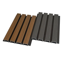 Pannello per facciata in WPC DARK TEAK/NERO, 219x2900 mm, texture ondulata, half co-extrusion (0,63 m²)