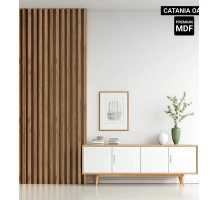 Listelli decorativi 3D, listelli in legno per pareti, soffitti o pareti divisorie (28x37 cm) (ROVERE CATANIA)