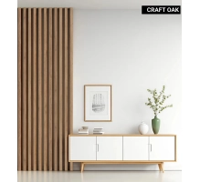 Listelli decorativi 3D, listelli in legno per pareti, soffitti o pareti divisorie (28x37 mm) (craft rovere)