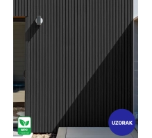 [CAMPIONE] Pannello di facciata per esterni, WPC, 219x2900 mm, NERO, effetto legno
