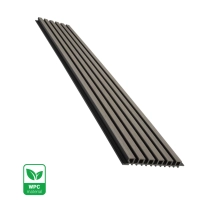 Pannello di facciata WPC TWIX SLIM, GRIGIO con fughe nere, 6 doghe sottili (0,64 m²)