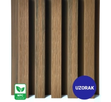 [CAMPIONE] Pannello di facciata WPC TEAK TWIX MINI, 5 doghe, 217x2900 mm, finitura spazzolata