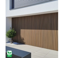 Pannello di facciata WPC TEAK/NERO, venatura effetto legno 2K26, 219x2900 mm, bicolore (0,63 m²)