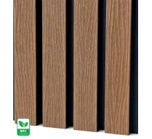 Pannello per facciata in WPC DARK TEAK/NERO, 219x2900 mm, texture ondulata, half co-extrusion (0,63 m²)