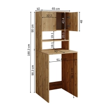 Mobile per lavatrice, rovere, MONICA, 65 x 181 x 60 cm