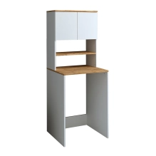 Mobile per lavatrice, bianco + rovere, MONICA, 65 x 181 x 60 cm
