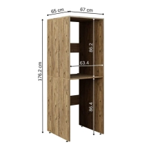 Colonne per lavatrice e asciugatrice ECO, rovere, 176x67x65 cm