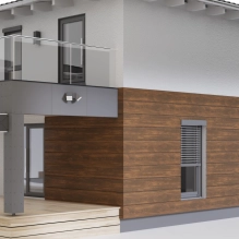 Pannello di facciata EPS200, effetto legno, NOCE, 18x1,9x200 cm (0,36 m²)