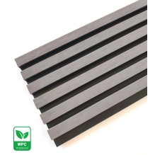 Pannello di facciata WPC TWIX SLIM, GRIGIO con fughe nere, 6 doghe sottili (0,64 m²)