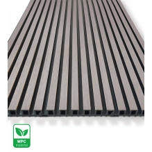 Pannello di facciata WPC TWIX SLIM, GRIGIO con fughe nere, 6 doghe sottili (0,64 m²)
