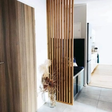 Decorative 3D wall wood slat, MDF, for wall or partition walls (28x60mm) (oak sonoma)