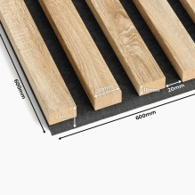 Pannelli Acustici in Legno Fonoassorbenti, rovere sonoma, 60x60cm