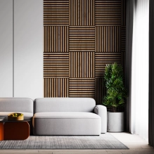 Pannelli Acustici in Legno Fonoassorbenti, rovere naturale, 60x60 cm