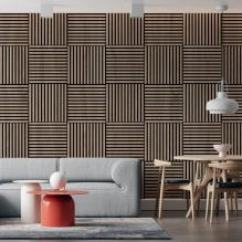 Pannelli Acustici in Legno Fonoassorbenti, rovere sonoma, 60x60cm