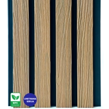 Pannello di facciata WPC TEAK/NERO, venatura effetto legno 2K26, 219x2900 mm, bicolore (0,63 m²)