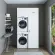 Colonna lavatrice + mobile laterale, 240 cm, bianco, 3 ripiani