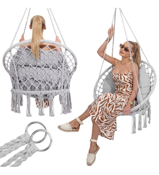 Dondolo da giardino SPR0045, grigio, fino a 150 kg