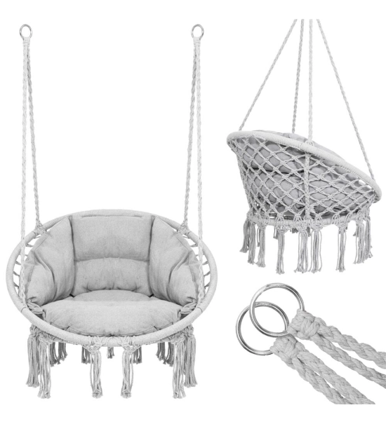 Dondolo da giardino SPR0045, grigio, fino a 150 kg