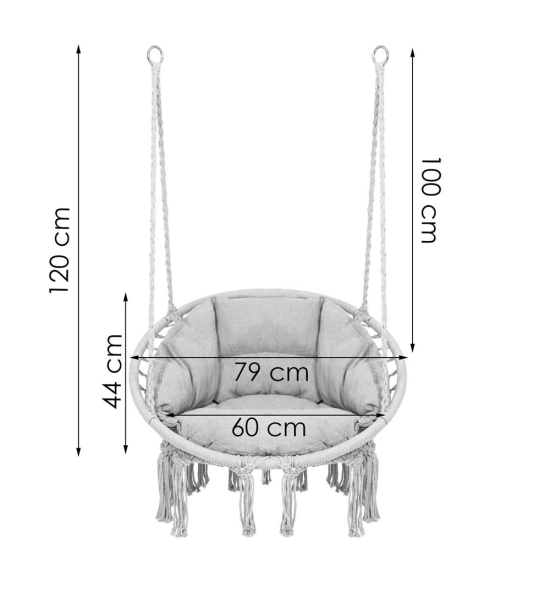 Dondolo da giardino SPR0045, grigio, fino a 150 kg