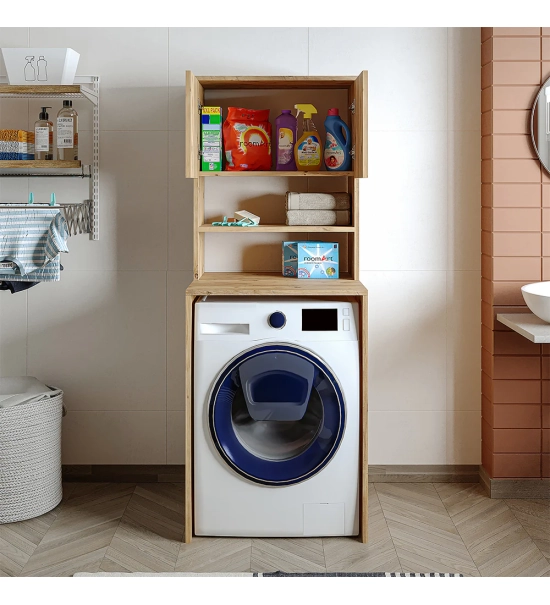 Mobile per lavatrice, rovere, MONICA, 65 x 181 x 60 cm