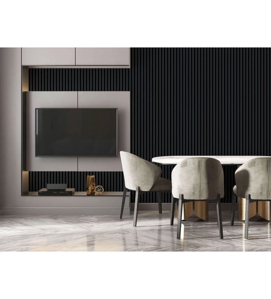 Pannelli Acustici in Legno Fonoassorbenti, antracite, 28x275cm (0.77 m²)