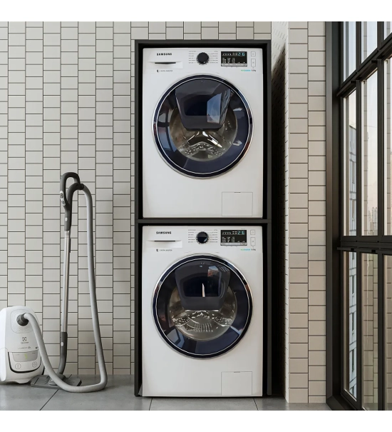 Cabinet for washer and dryer ECO, black, 176x67x65 cm