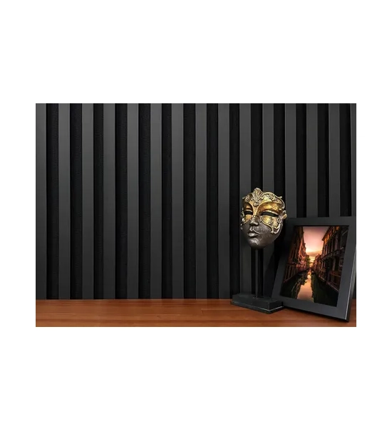 Pannelli Acustici in Legno Fonoassorbenti, antracite, 28x275cm (0.77 m²)