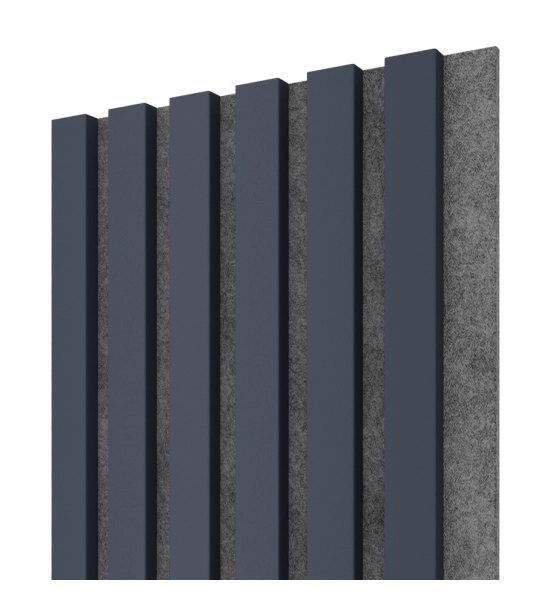 Pannelli Acustici in Legno Fonoassorbenti, antracite, 28x275cm (0.77 m²)