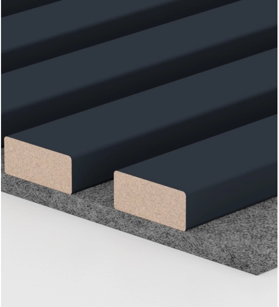 Pannelli Acustici in Legno Fonoassorbenti, antracite, 28x275cm (0.77 m²)