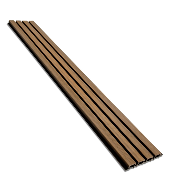 WPC fasadni panel TEAK/ČRNA, 219x2900 mm, valovita tekstura, half co-extrusion (0,63 m²)