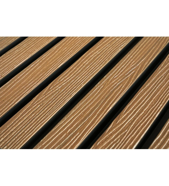 WPC fasadni panel TEAK/ČRNA, 219x2900 mm, valovita tekstura, half co-extrusion (0,63 m²)